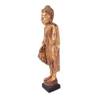 A Chinese Carved Gilt Wood Standing Buddha Figure