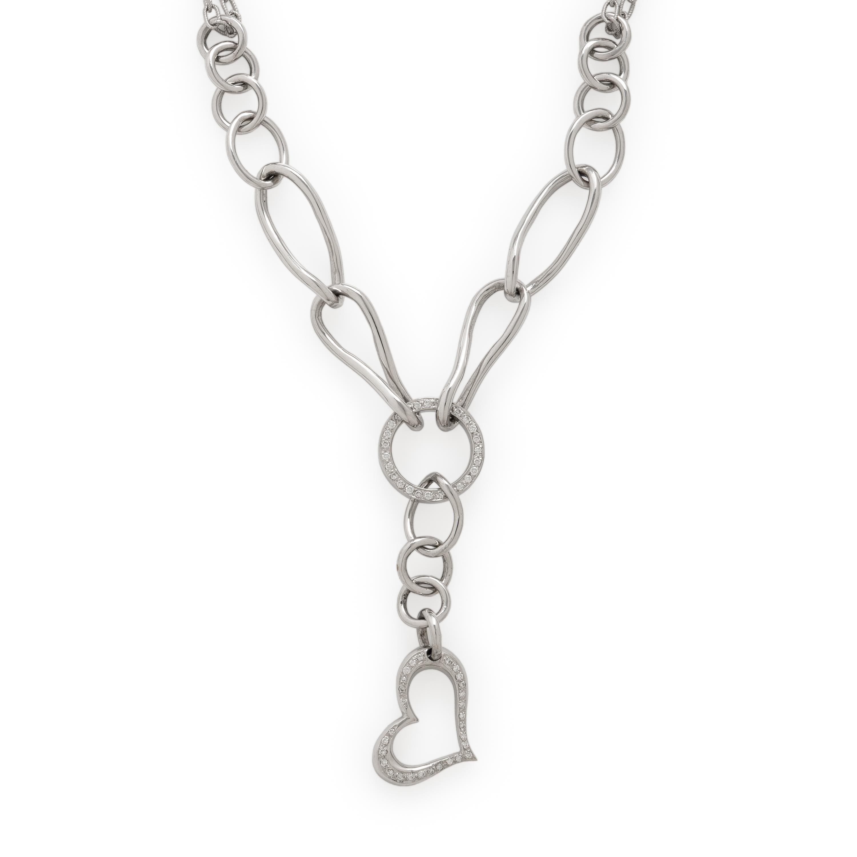 Diamond and White Gold Heart Necklace