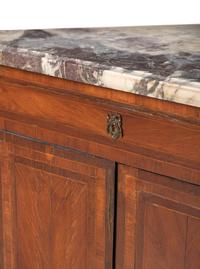 A Pair of Louis XVI Gilt Bronze Mounted Marble-Top Corner Cabinets