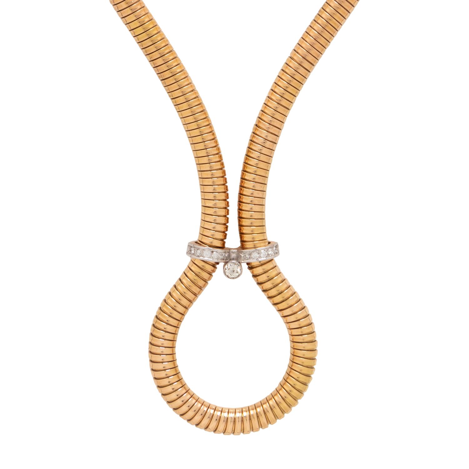BICOLOR GOLD AND DIAMOND NECKLACE
