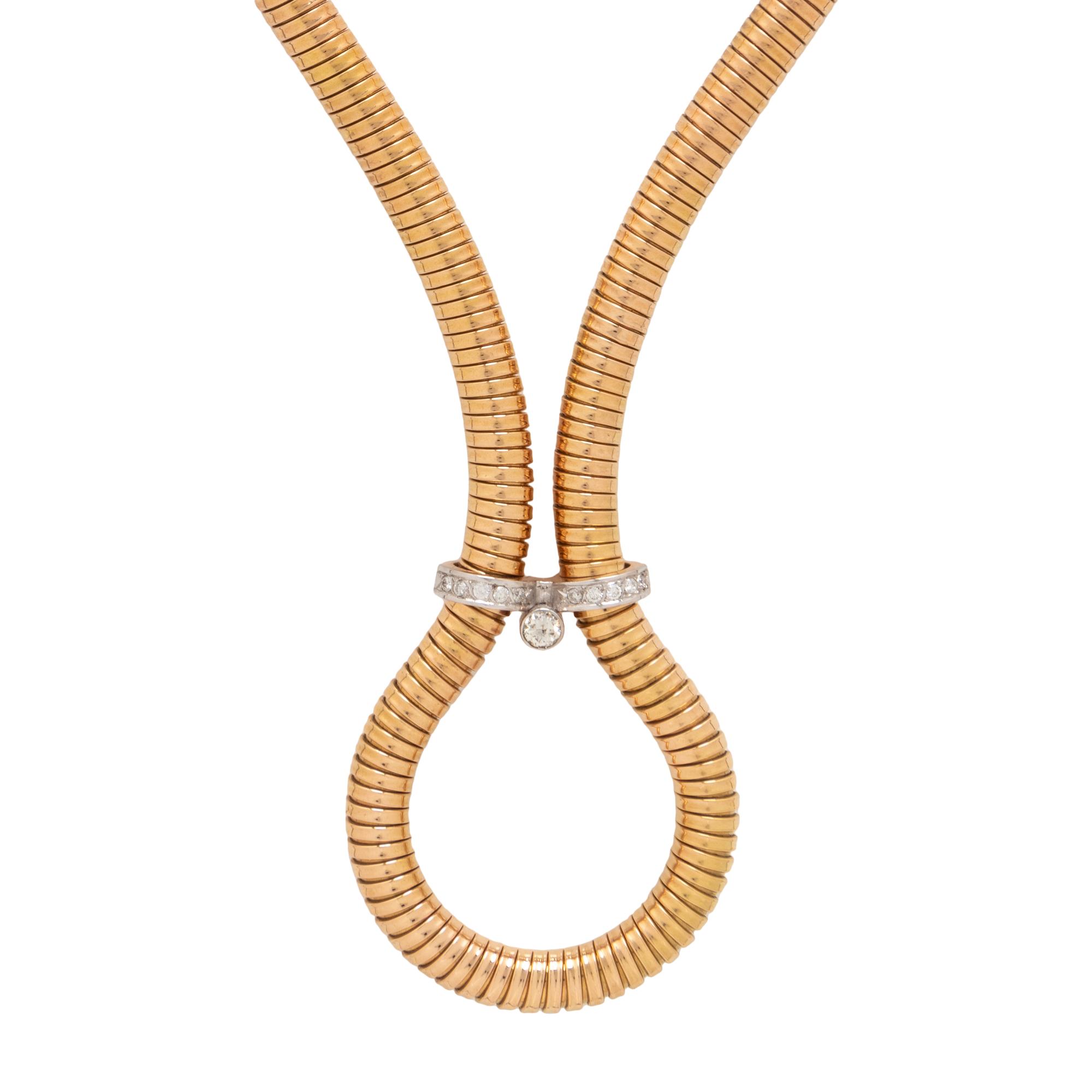 BICOLOR GOLD AND DIAMOND NECKLACE