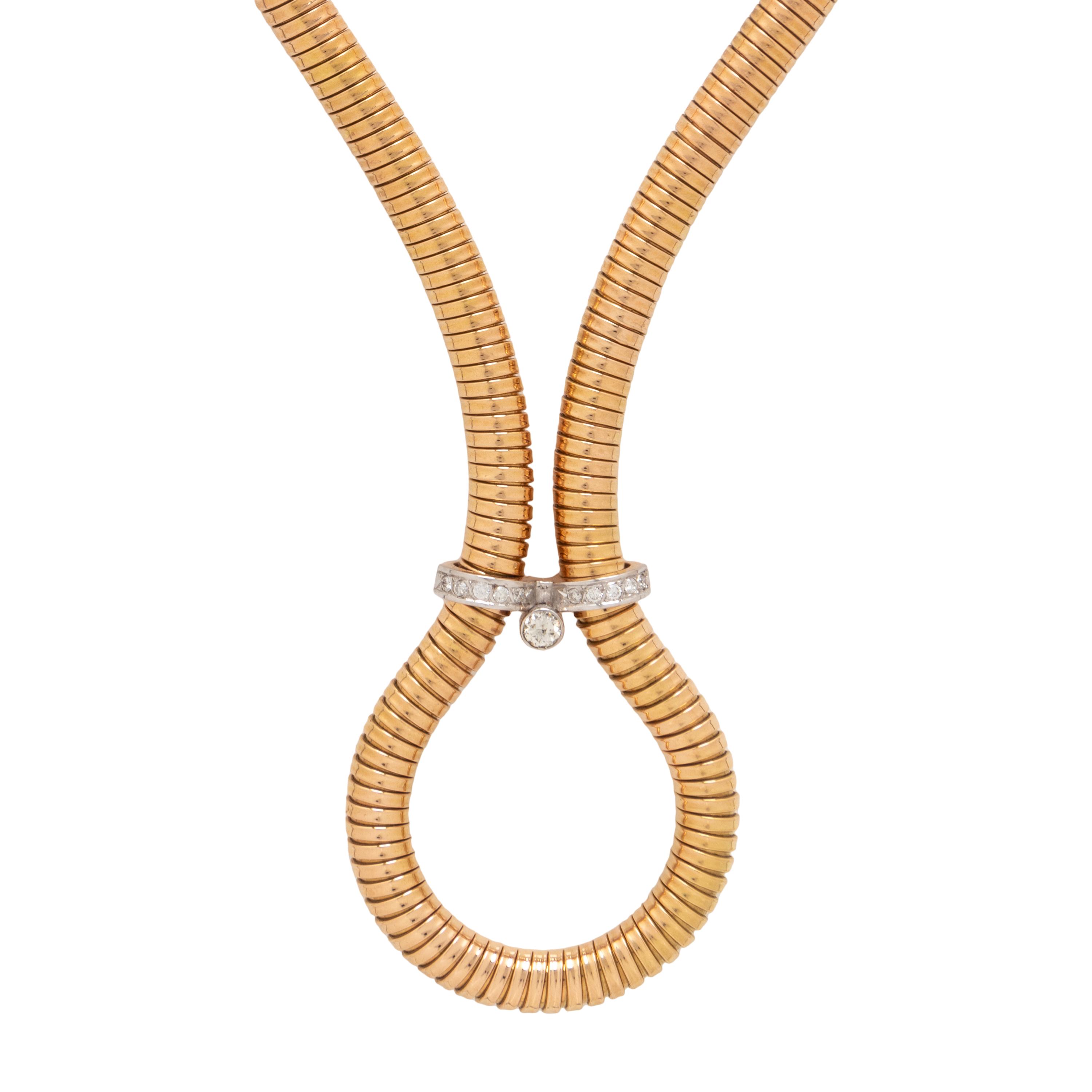 BICOLOR GOLD AND DIAMOND NECKLACE