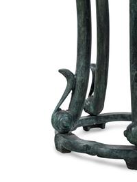 A Chinese Patinated Bronze Pedestal Table