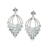 AQUAMARINE AND DIAMOND EARRINGS