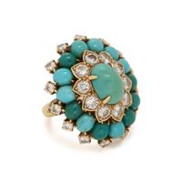 VAN CLEEF & ARPELS, TURQUOISE AND DIAMOND RING