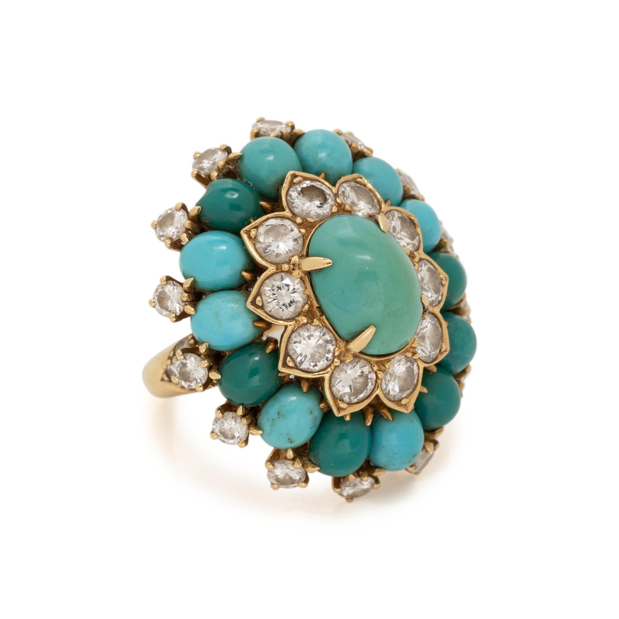 VAN CLEEF & ARPELS, TURQUOISE AND DIAMOND RING