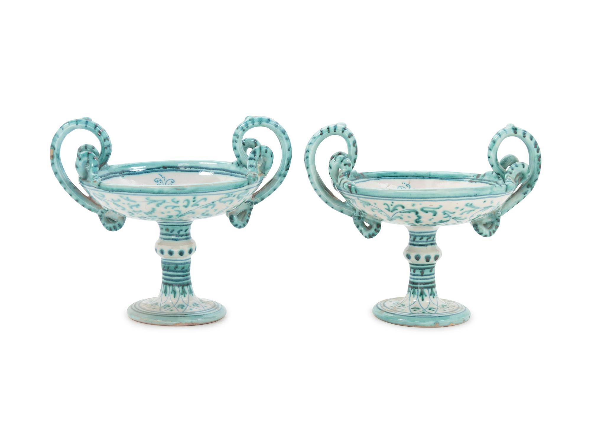 A Pair of Italian Ceramic Tazze
