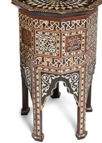 A Pair of Moorish Style Marquetry Decagonal Tables