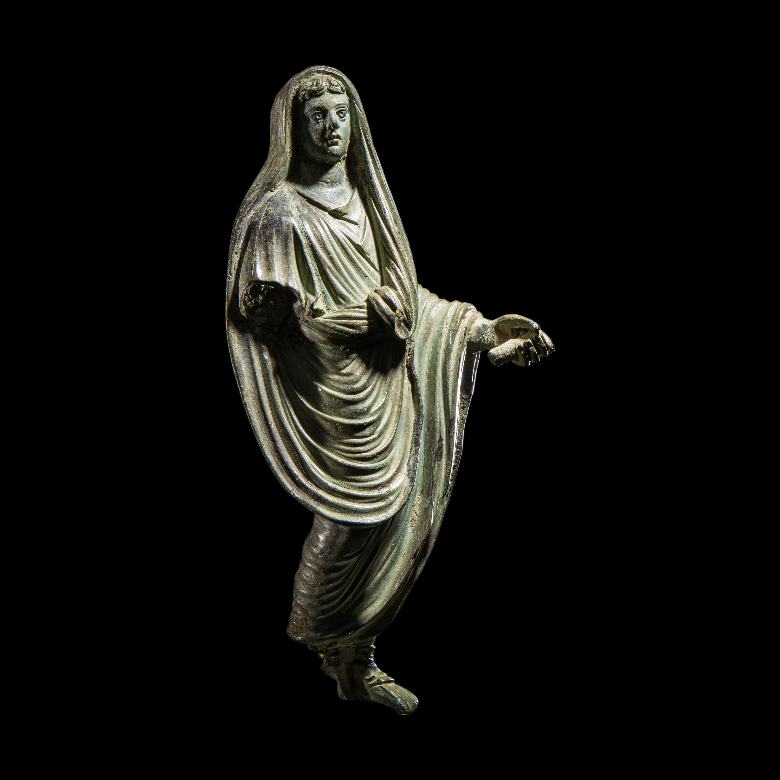 A Roman Bronze Togatus