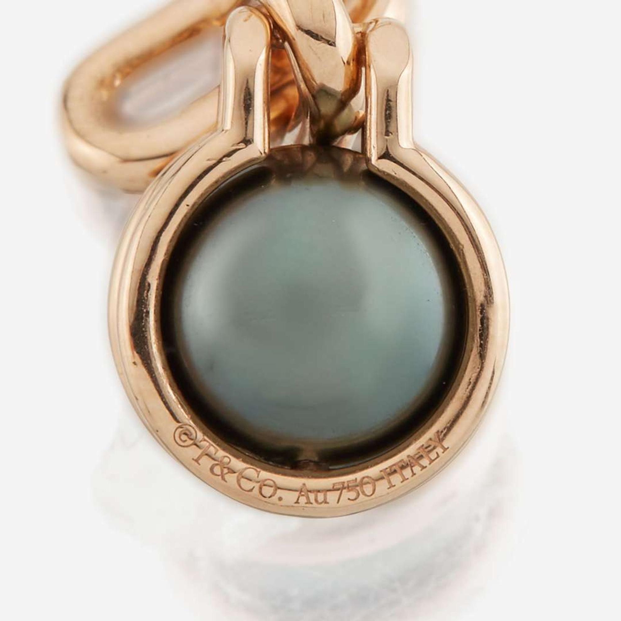 A pair of rose gold and Tahitian cultured pearl earrings, Tiffany & Co. HardWear