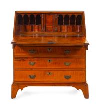 A Chippendale Tiger Maple Slant-Front Desk