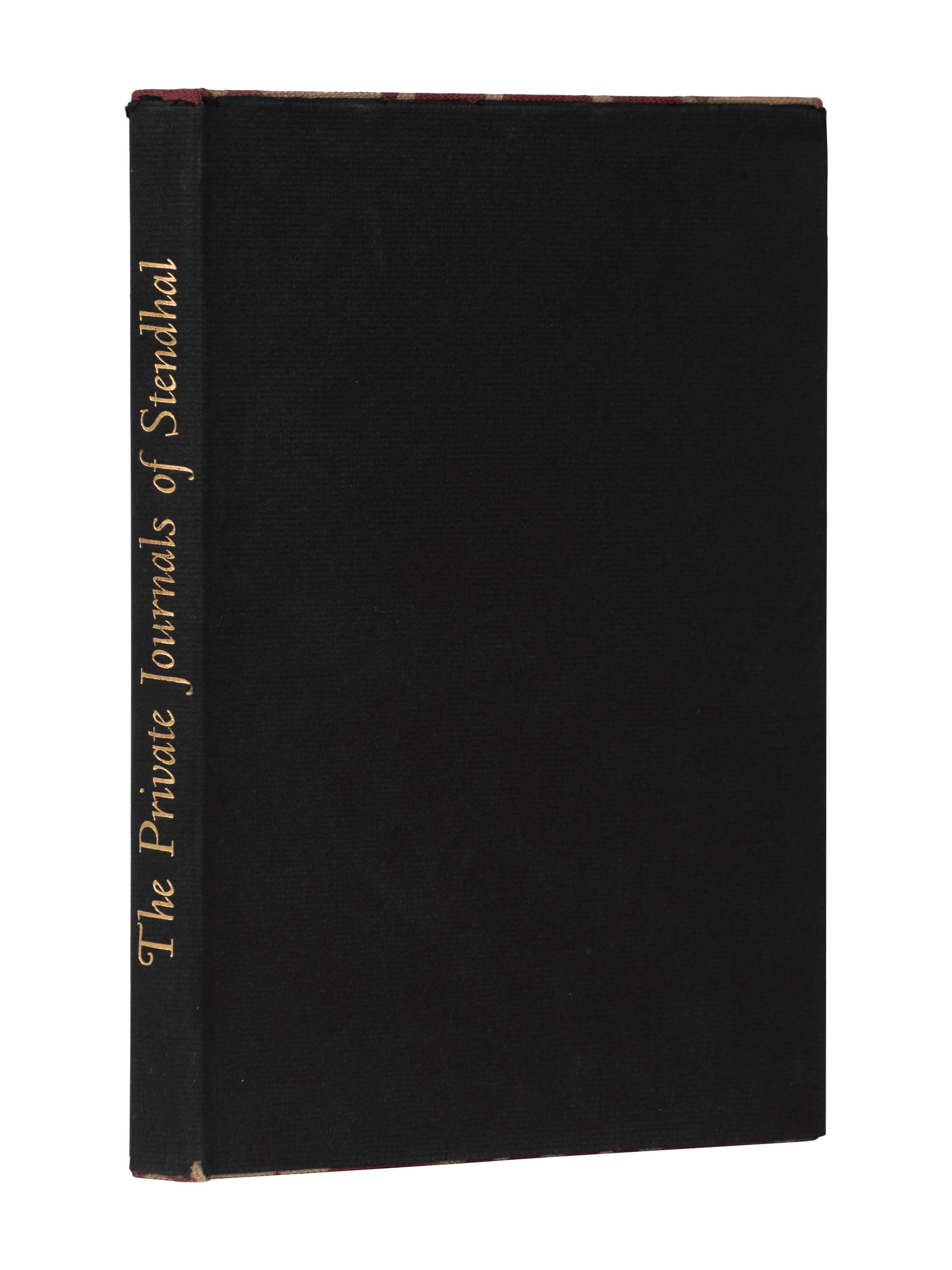 [ALLEN PRESS]. CARMODY, Francis, editor. The Private journals of Stendhal . San Francisco: Allen Press, 1954.
