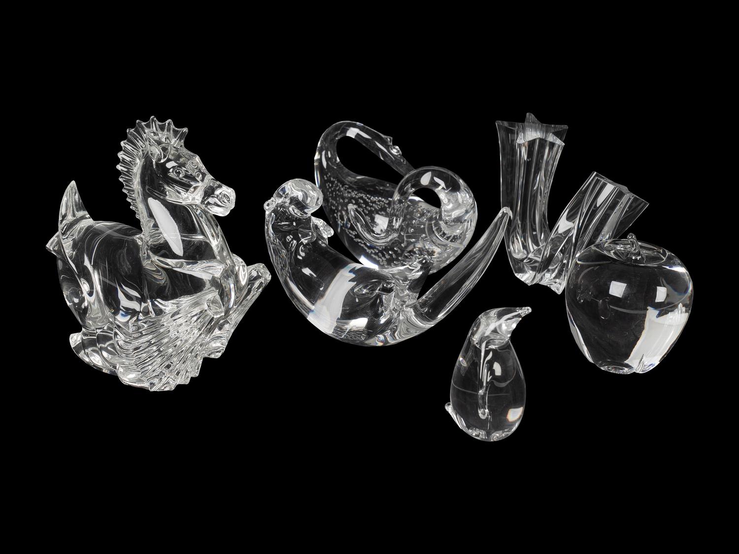 A Group of Six Steuben Glass Figurines — 20TH CENTURY