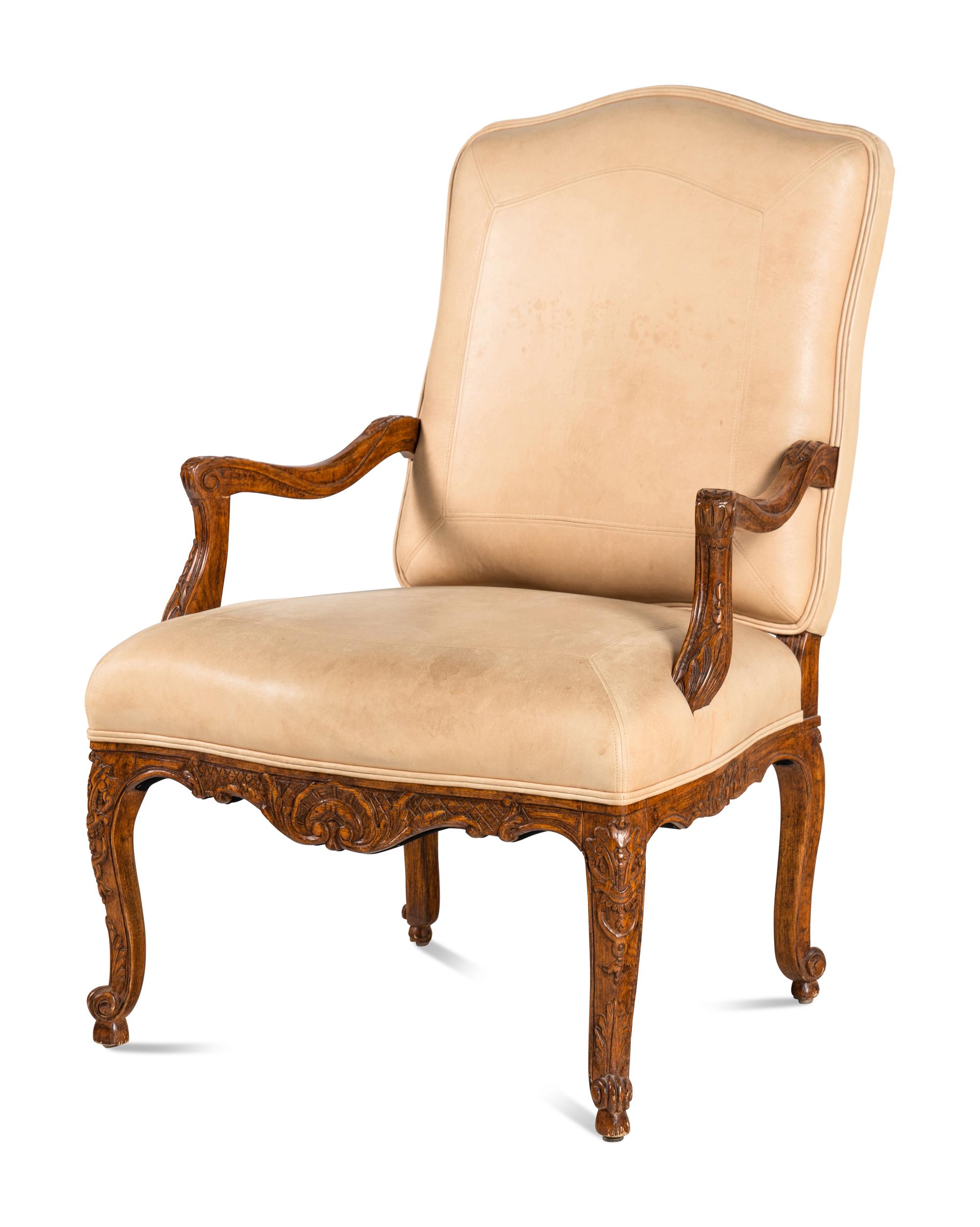 A Regence Style Walnut Armchair