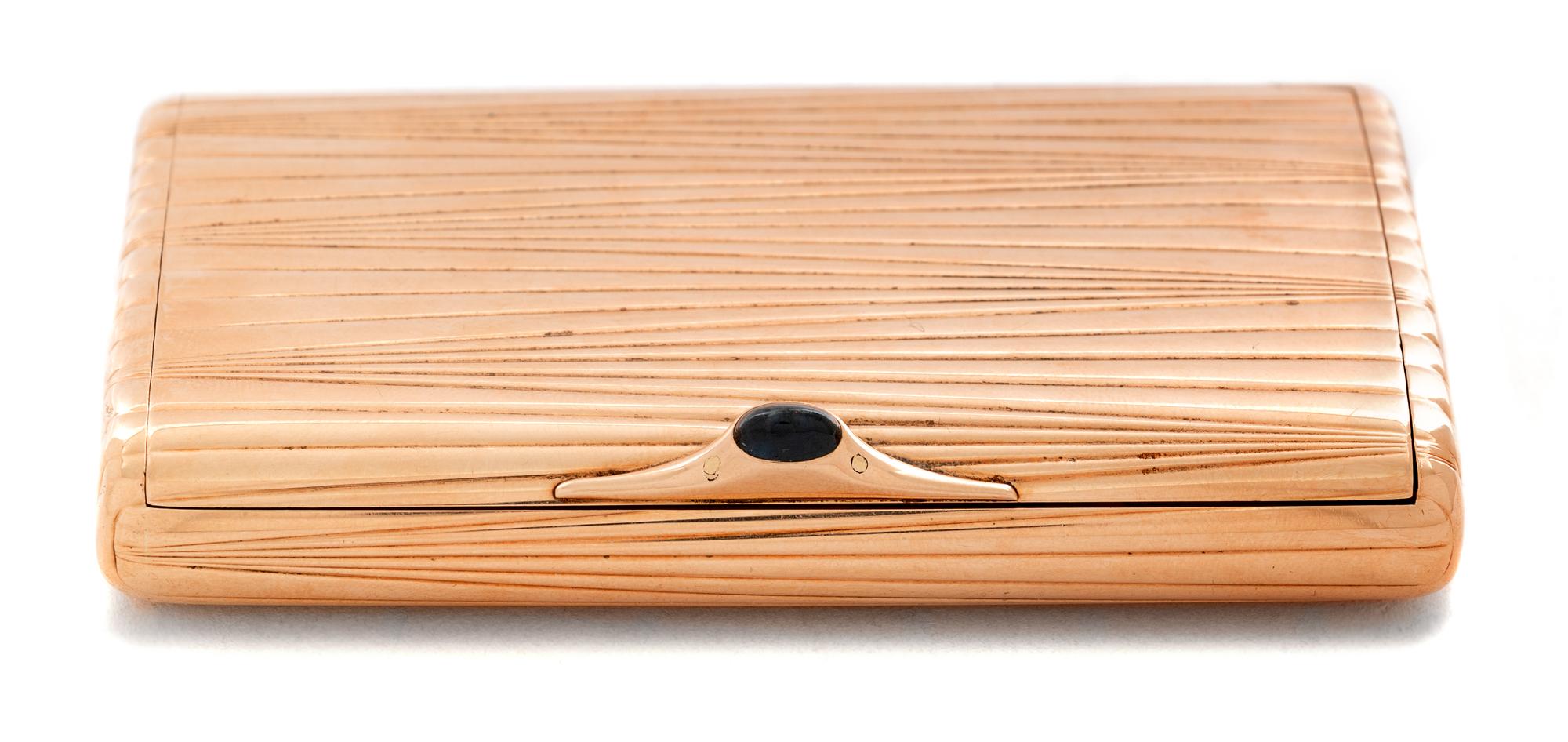 A Russian 14-Karat Rose Gold Cigarette Case