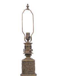 A Pair of French Bronze Fluid Lamps Converted to Electricity