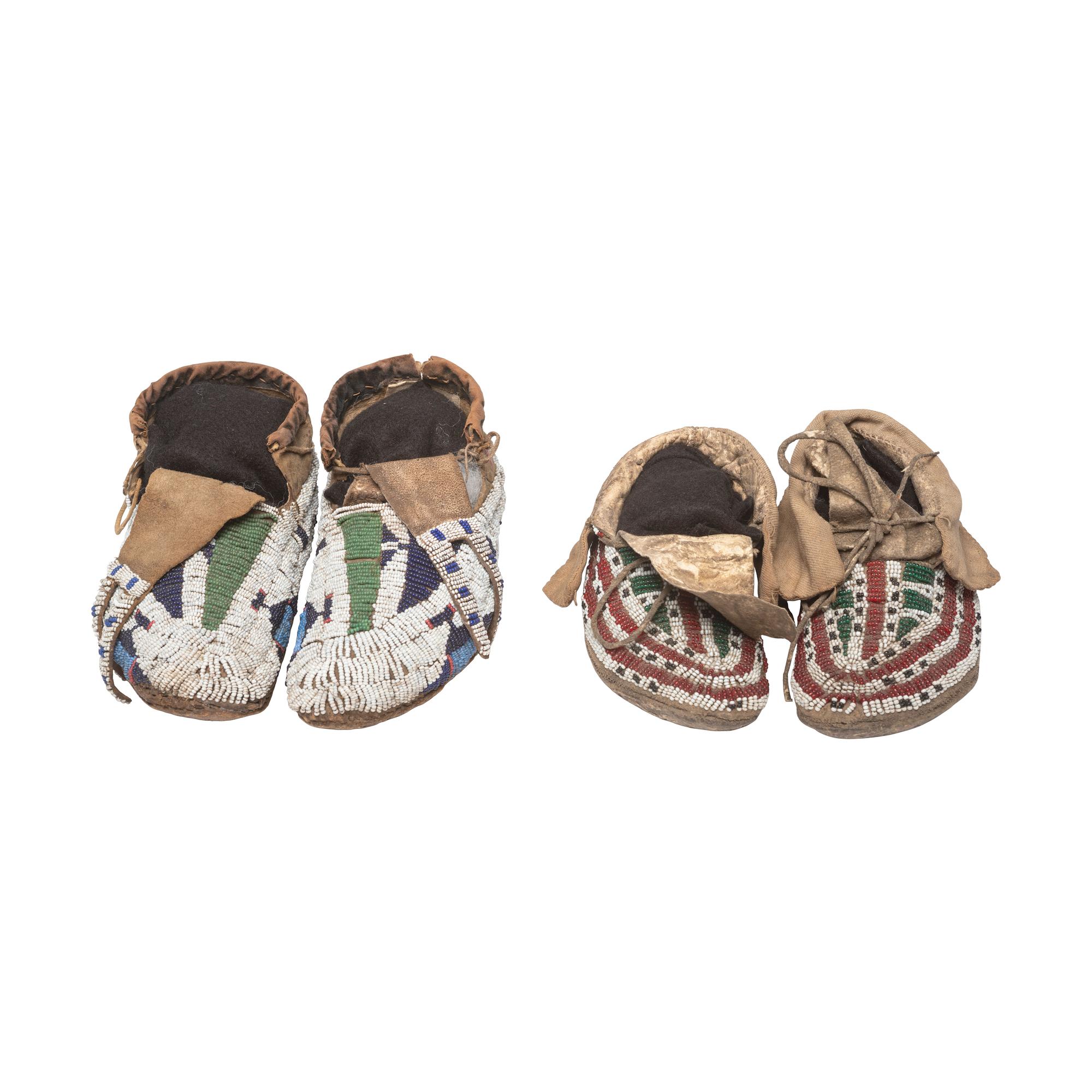 Sioux Children's Beaded Hide Moccasins