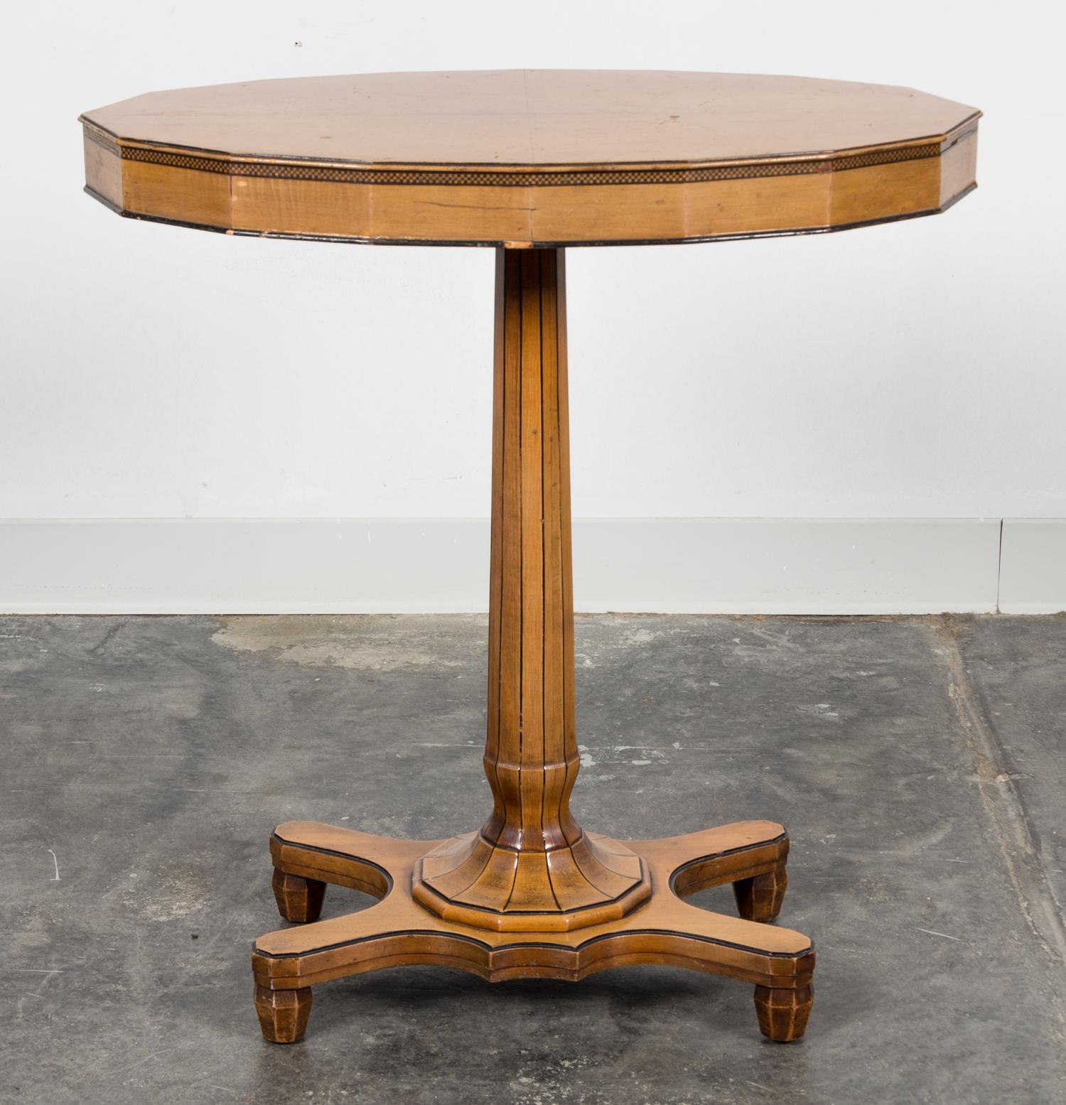 A Biedermeier Style Occasional Table Height 26 3/4 inches.