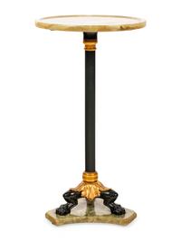 An Empire Style Gilt and Patinated Bronze and Onyx Side Table
