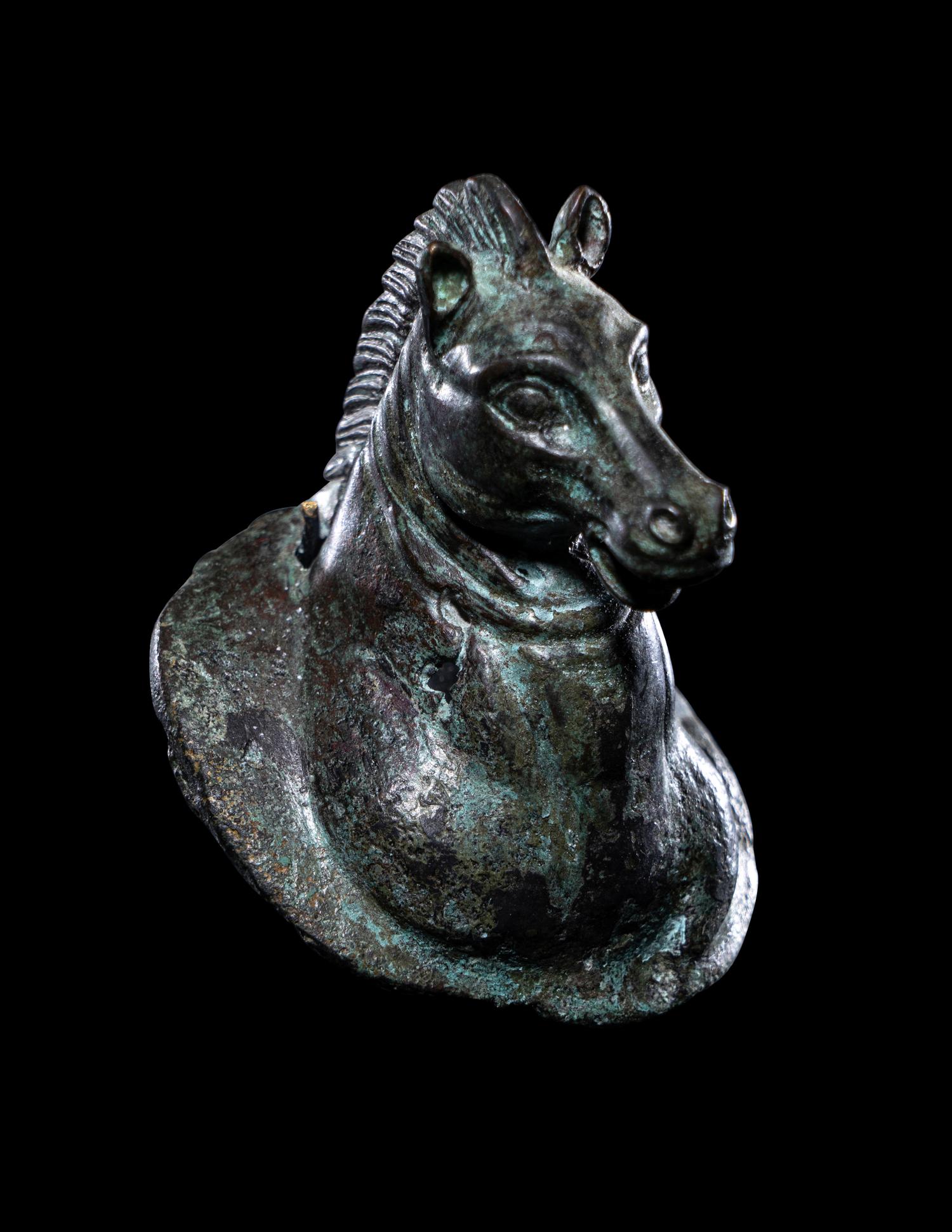 A Roman Bronze Horse Head Applique
