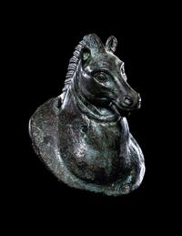 A Roman Bronze Horse Head Applique