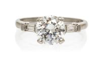 A Platinum and Diamond Ring, 3.30 dwts.