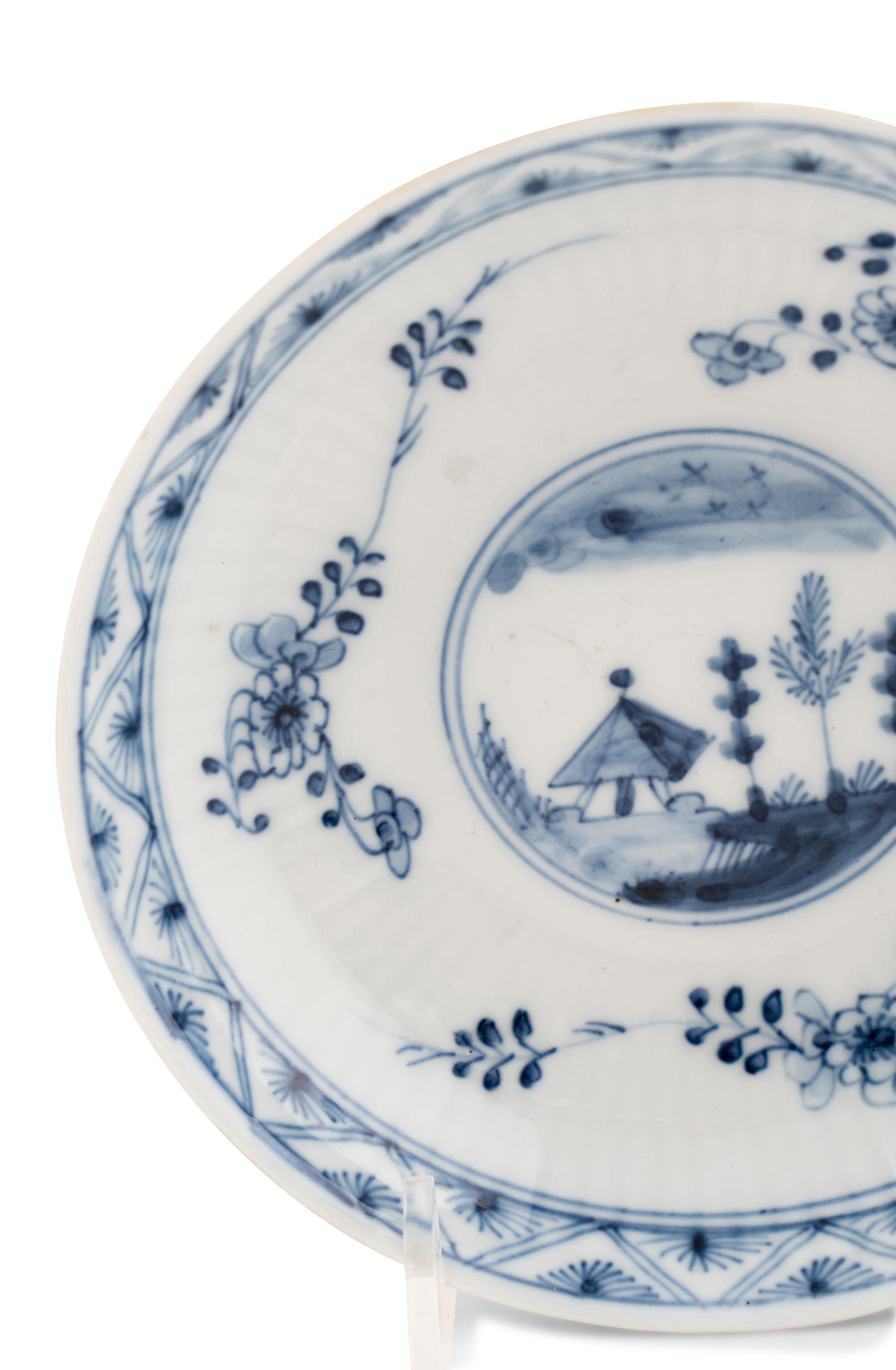 A Set of Four Continental Porcelain Saucers