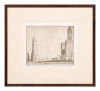 Where the West Begins (Chicago) , accompanied by two preparatory pencil sketches, 1930-32