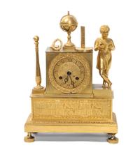 An Empire Style Gilt Bronze Mantle Clock Height 10 inches