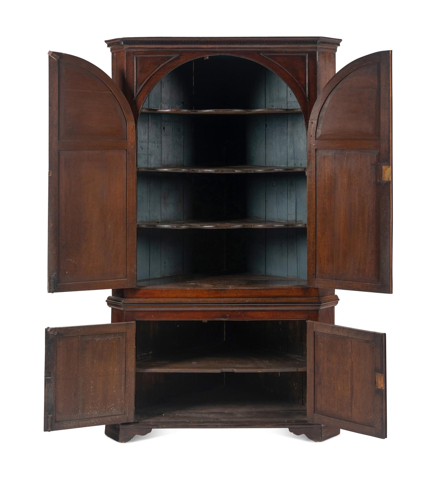 A George II Mahogany Corner Cabinet