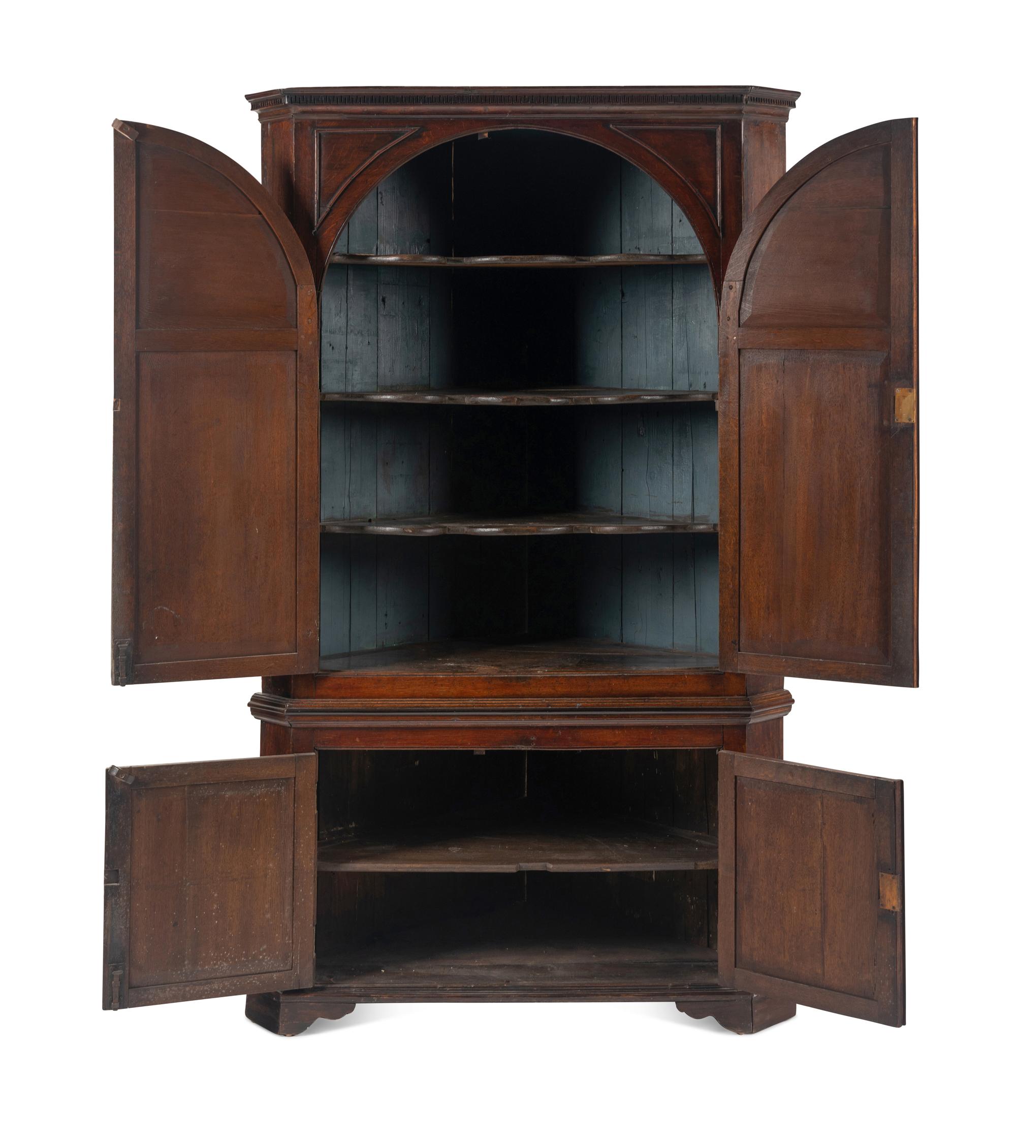 A George II Mahogany Corner Cabinet