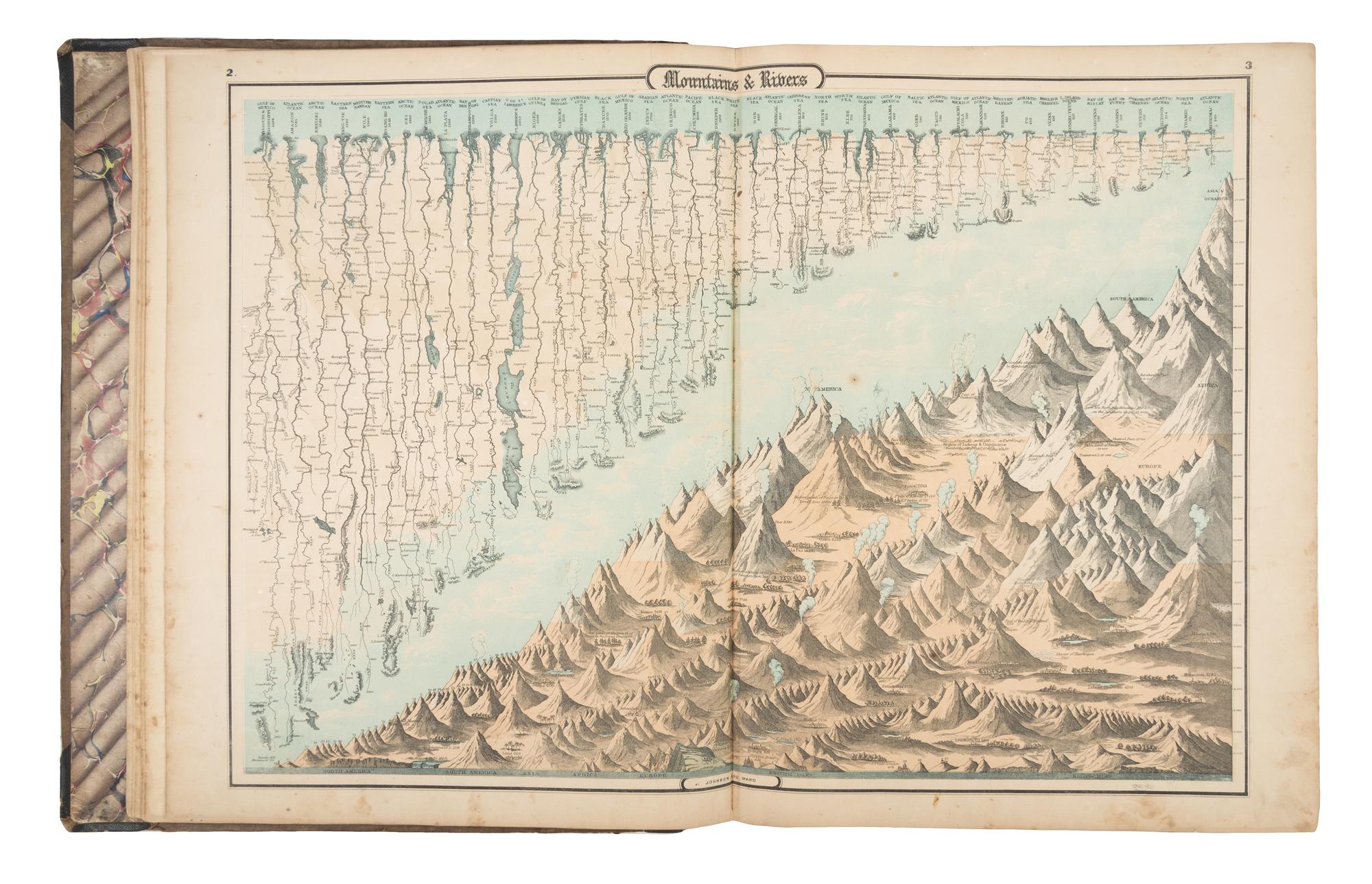 JOHNSON, Alvin J. (1827-1884) & BROWNING, Ross C. Johnson's New (Steel Plate) Illustrated Family Atlas... New York, 1862.