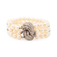 CULTURED PEARL AND DIAMOND BRACELET