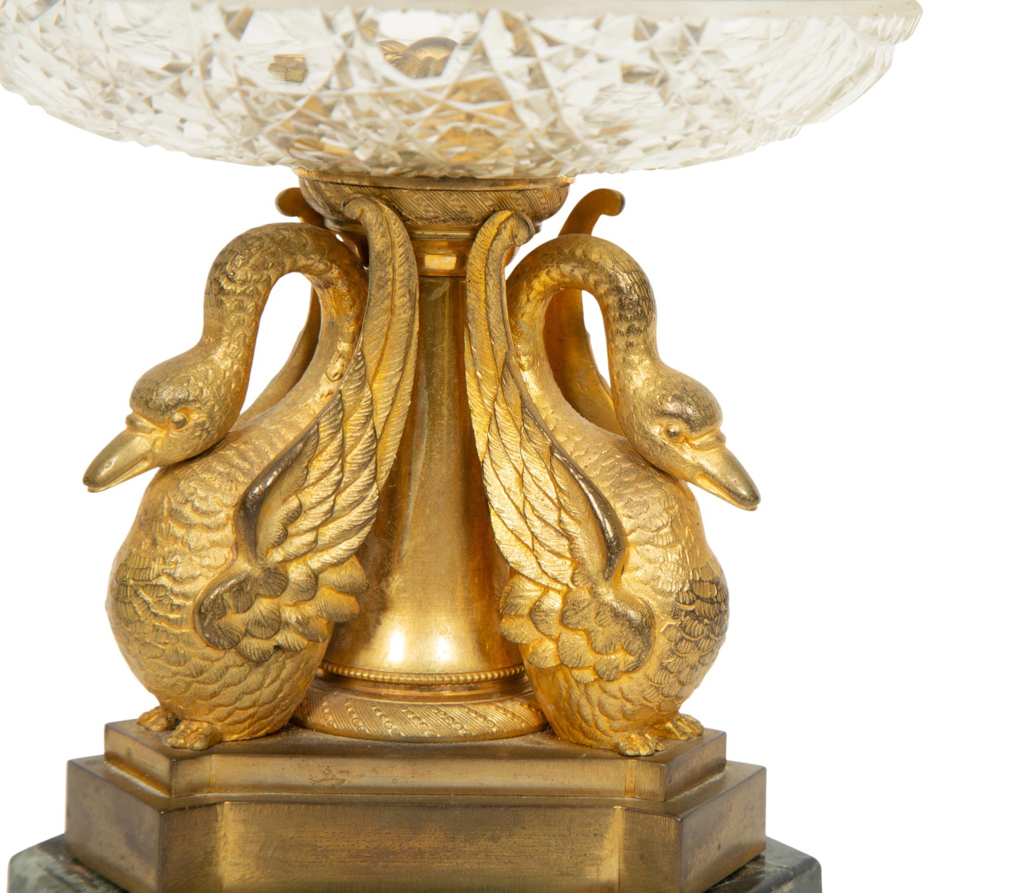 An Empire Gilt Bronze and Cut Glass Tazza