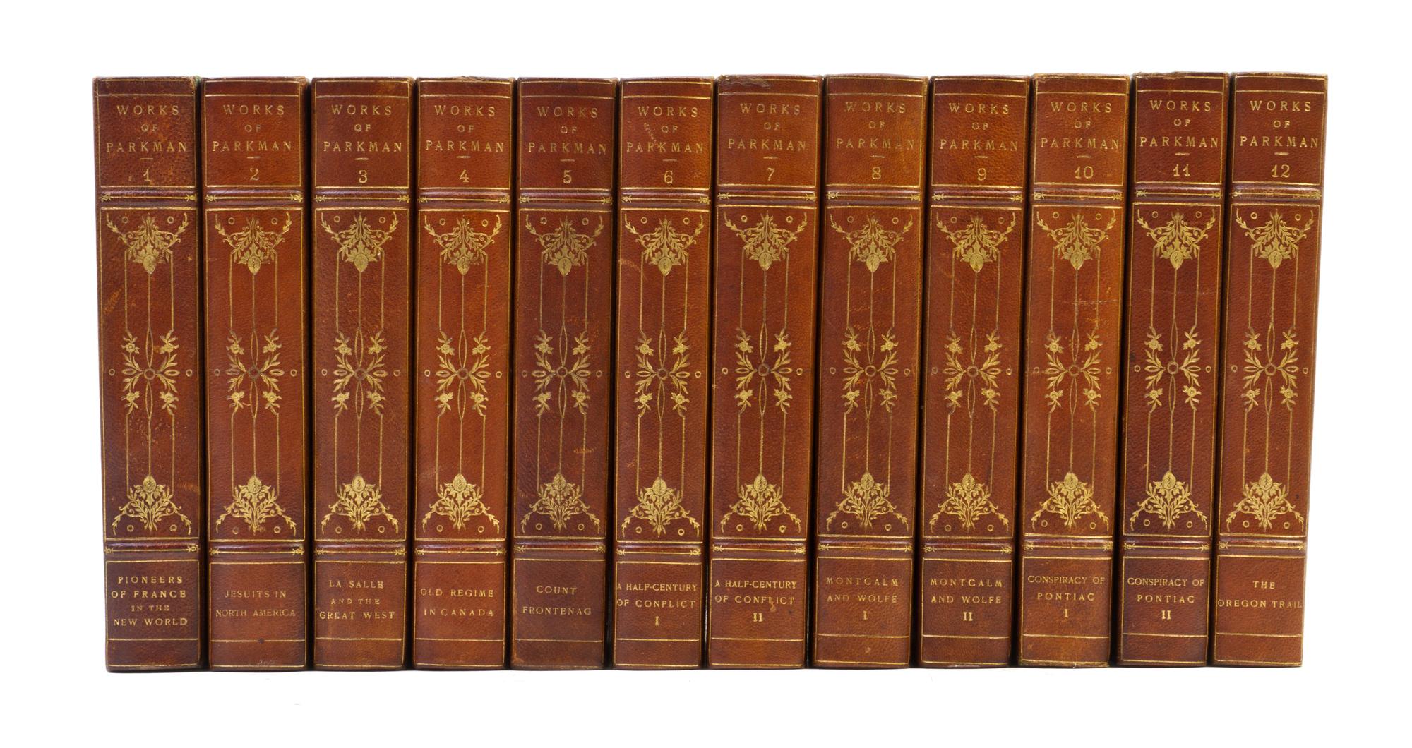 (COLLECTED WORKS) PARKMAN, FRANCIS. [Works] Boston, 1904. 12 vols. New Library ed.