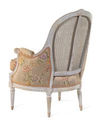 A Louis XVI Style White-Painted Bergère