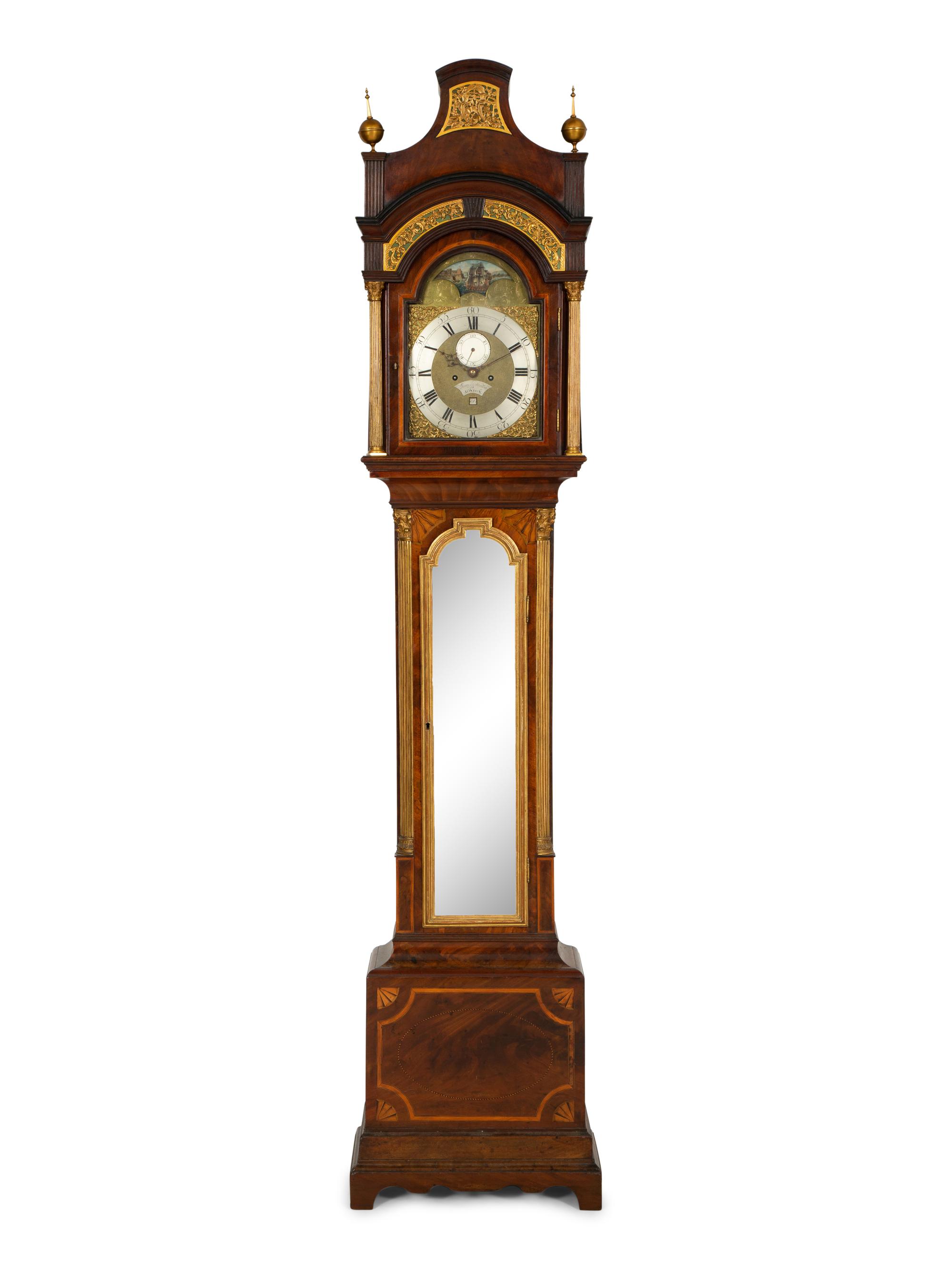 A George III Parcel Gilt Mahogany Longcase Clock