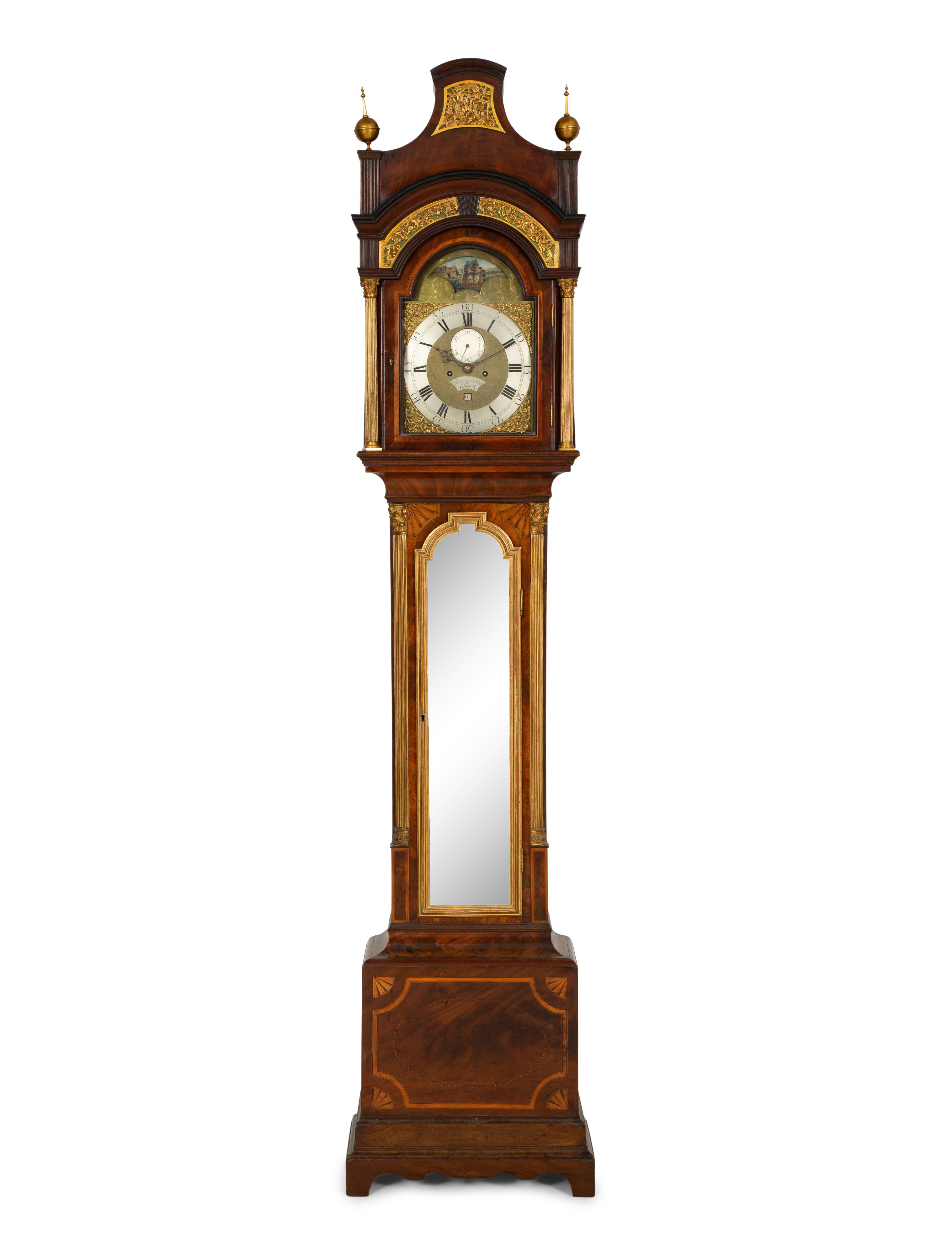 A George III Parcel Gilt Mahogany Longcase Clock