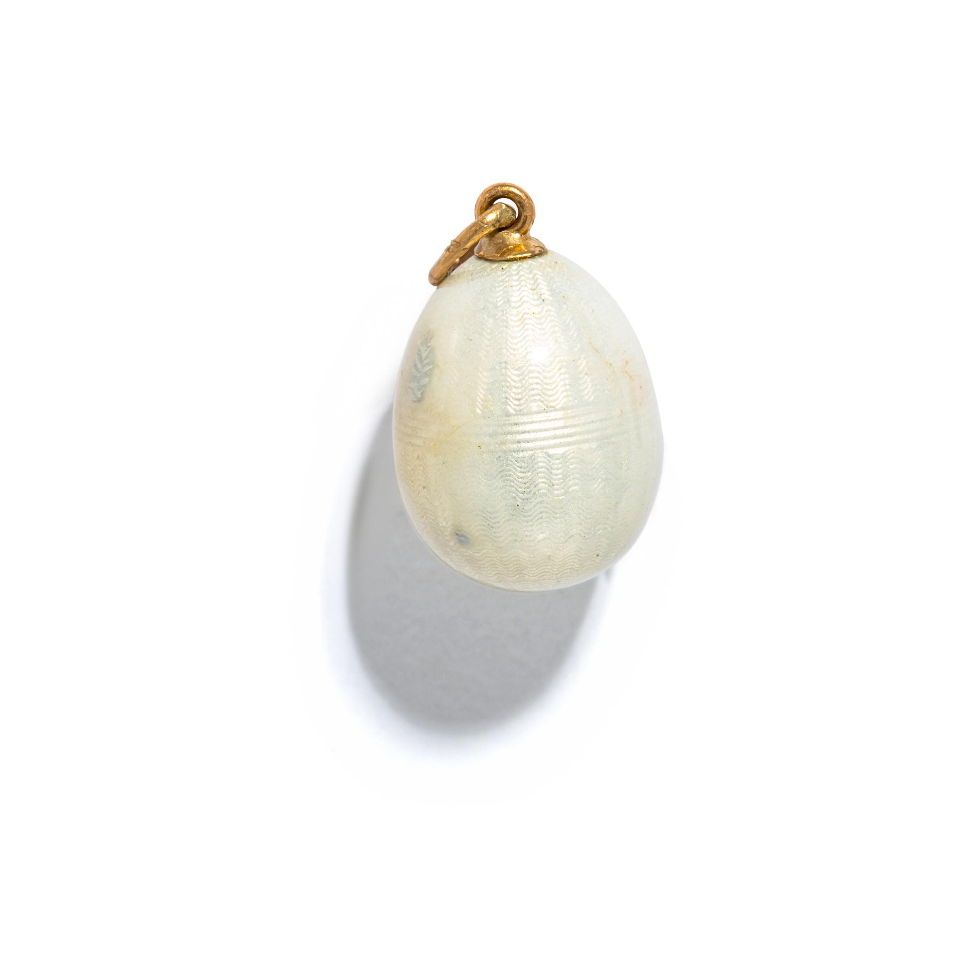 RUSSIAN, FABERGÉ, GUILLOCHÉ ENAMEL EGG PENDANT