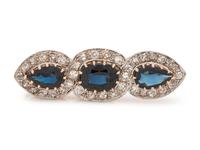SAPPHIRE AND DIAMOND BROOCH