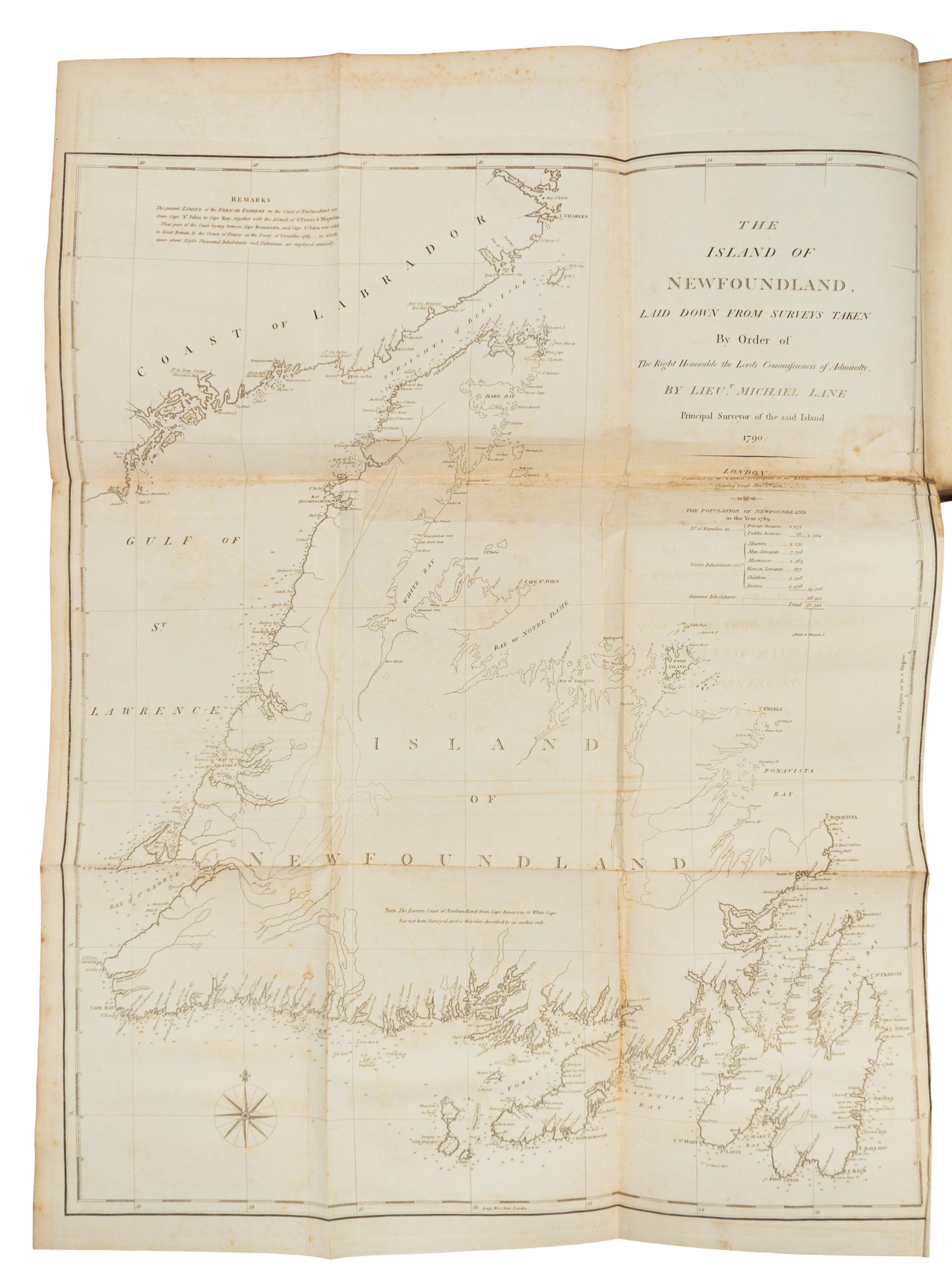 CARTWRIGHT, George. A Journal of Transactions and Events...on the Coast of Labrador. Newark, 1792. FIRST EDITION, LARGE-PAPER COPY.