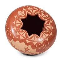 Sgraffito Redware Pottery Jar