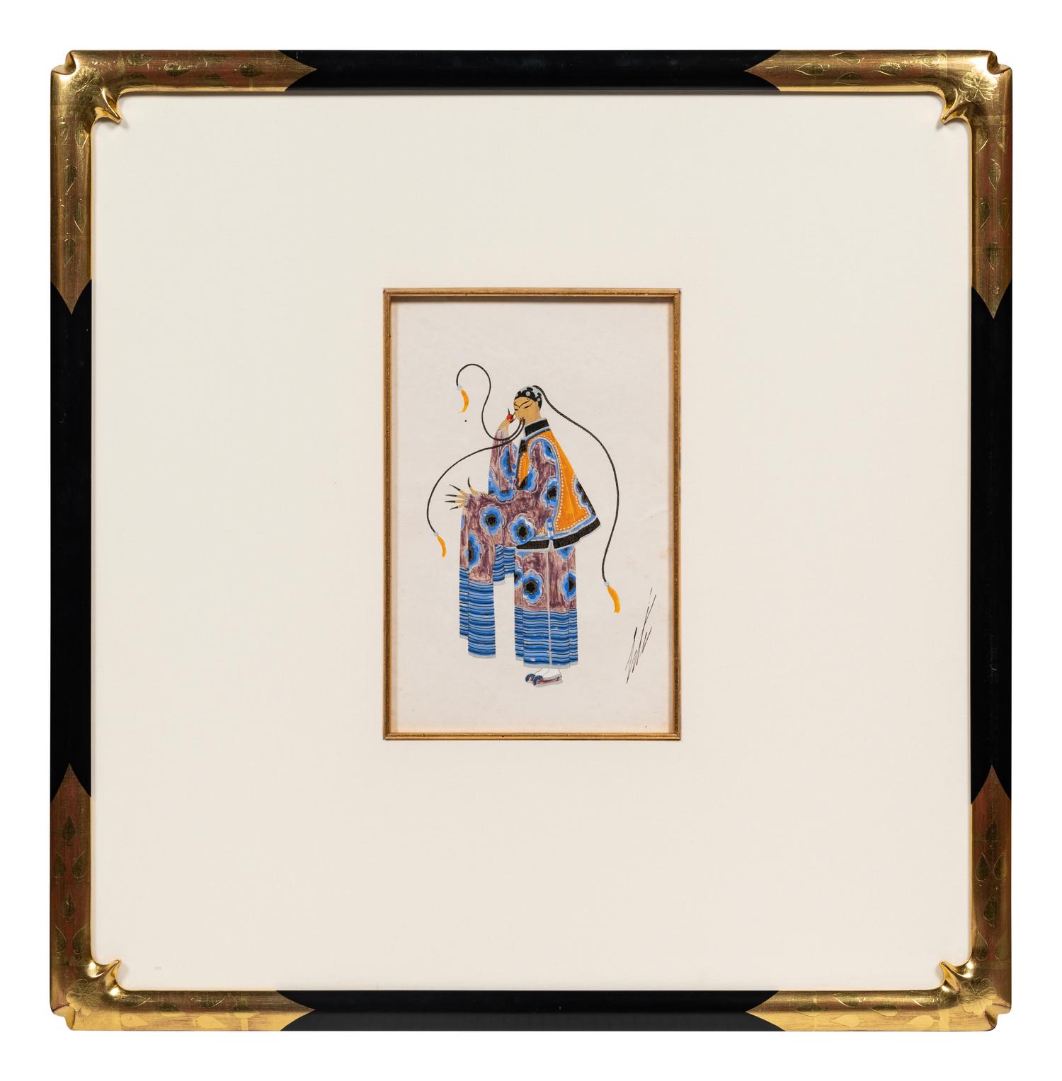 A Group of Three Costume Designs: Tableaux Mah Jongg - Vieux Chinoise , 1924; La Visite du Coulisses - Zizi Jeanmaire ; and South Sea Islands - Danseuse