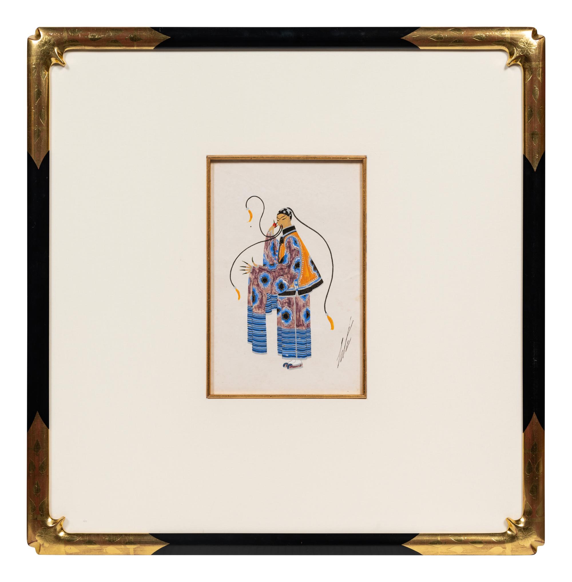 A Group of Three Costume Designs: Tableaux Mah Jongg - Vieux Chinoise , 1924; La Visite du Coulisses - Zizi Jeanmaire ; and South Sea Islands - Danseuse