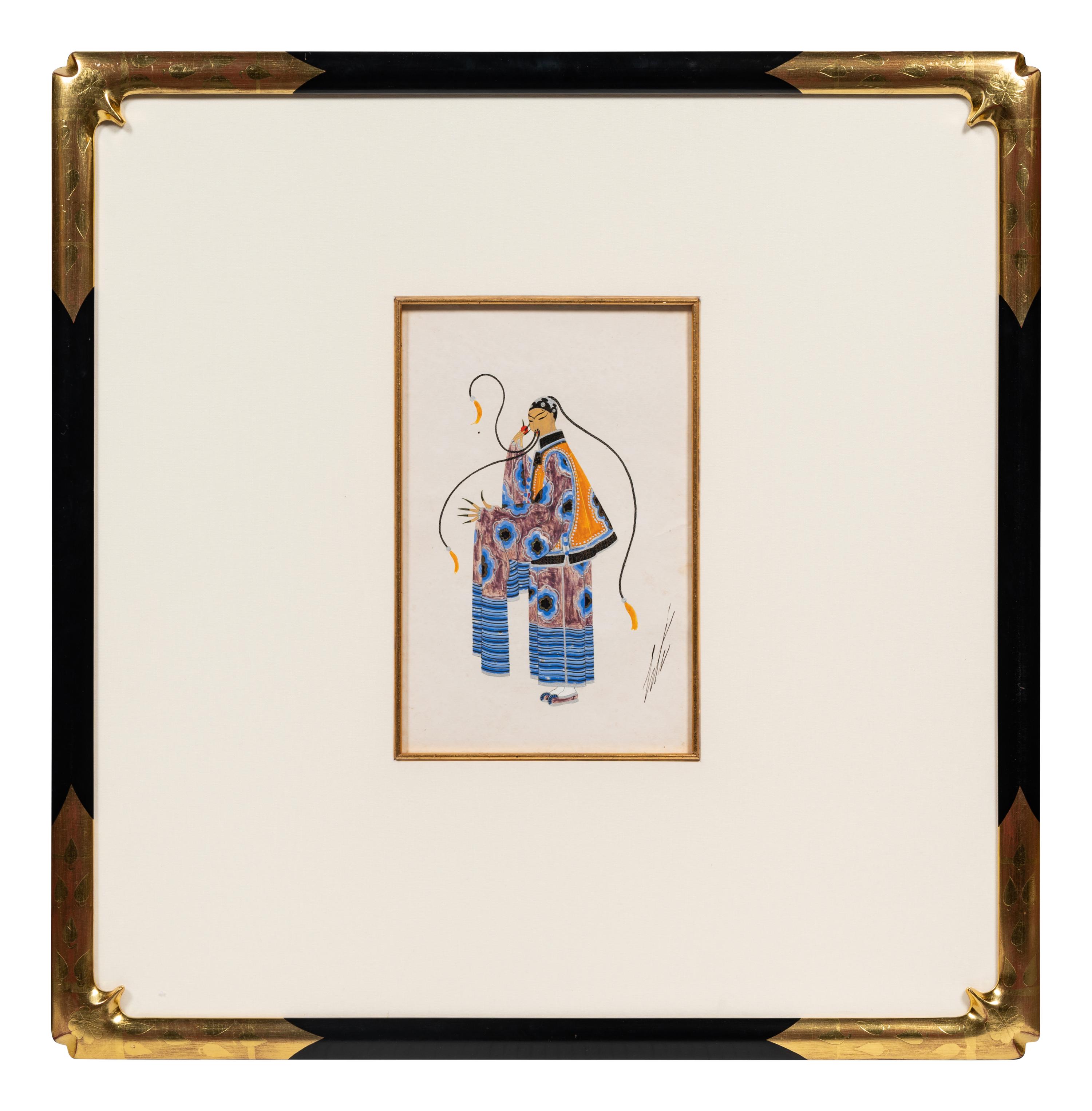 A Group of Three Costume Designs: Tableaux Mah Jongg - Vieux Chinoise , 1924; La Visite du Coulisses - Zizi Jeanmaire ; and South Sea Islands - Danseuse