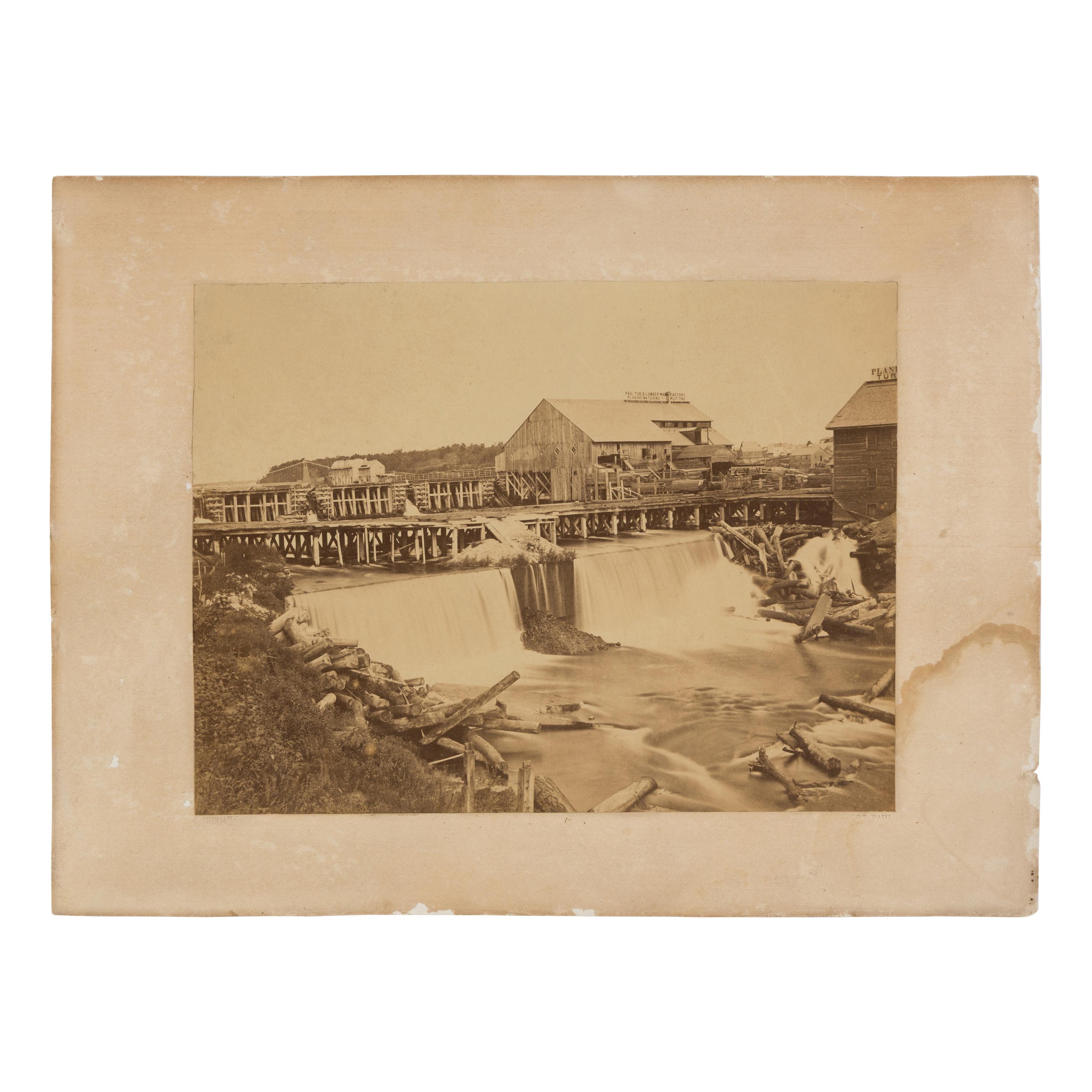 Upton, Benjamin F. (1818-1910), and Whitney, Joel E. (1822-1886). Two photographs of the Falls of St. Anthony, Minnesota.