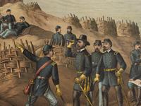 A group of 3 Kurz & Allison lithograph prints depicting battles of the American Civil War, comprising: