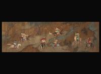 Chinese School, Qing dynasty, handscroll 狩獵圖 清