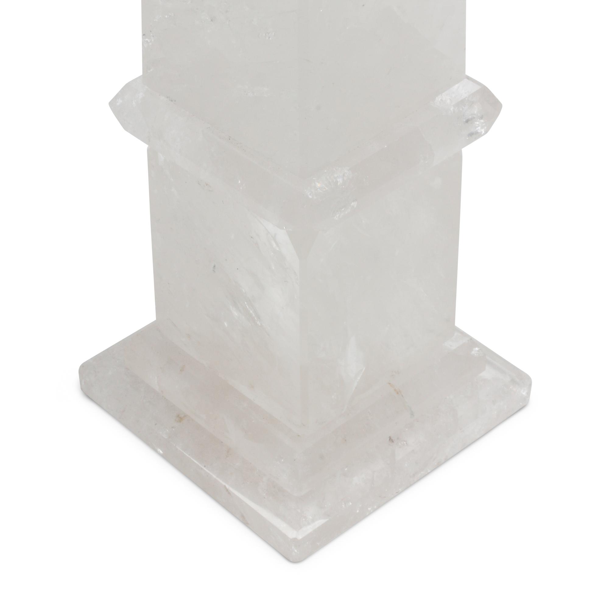 A Pair of Large Rock Crystal Obelisks
