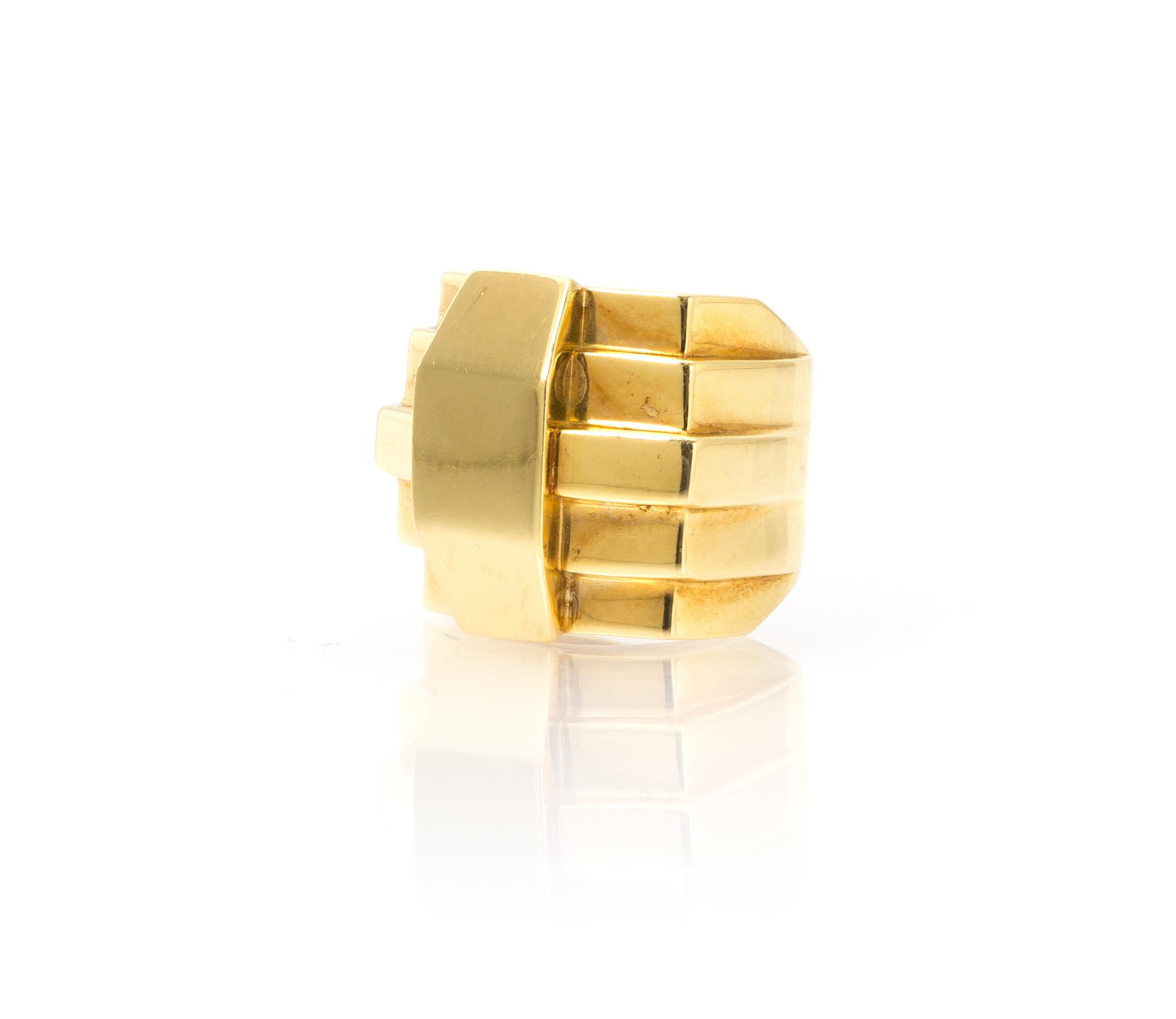 A Yellow Gold Geometric Ring, Kieselstein-Cord, Circa 1978, 15.80 dwts.
